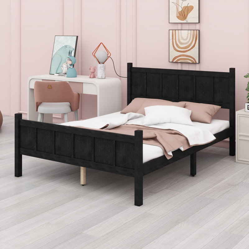 Lit plateforme fonctionnel avec profil contemporain, Noir
