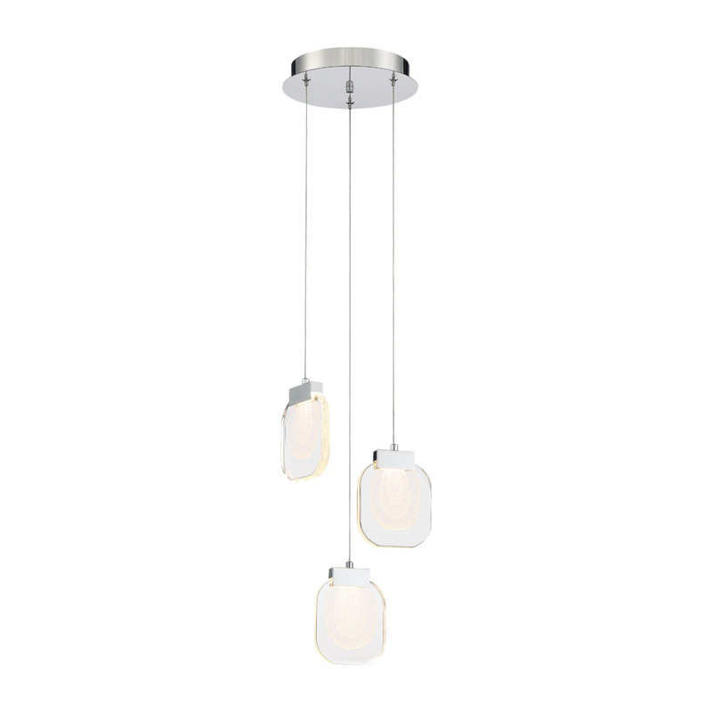 Paget,3lt LED Chandelier,Chrome