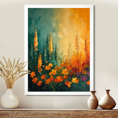 Décoration murale jaune fleur sauvage tempête I - fleurs sauvages