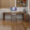Bureaux en bois massif en L noyer