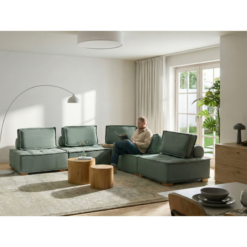 TIBRO Sectional, Right Hand Facing, Light Green