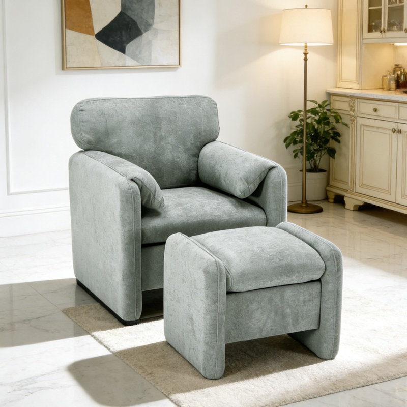 Upholstered Armchair, Grey
