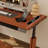 Solid wood electric height-adjustable desk with drawers-553788645