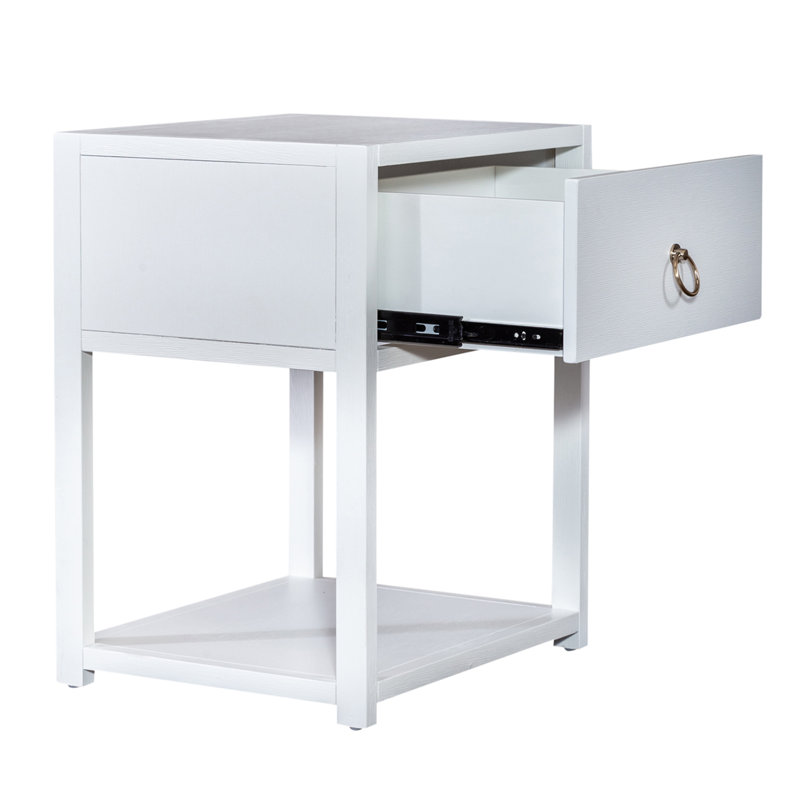 Ballentine End Table w/ 1 Drawer & Shelf, White