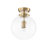 1-Light Swirled Glass Orb Semi-Flush Mount