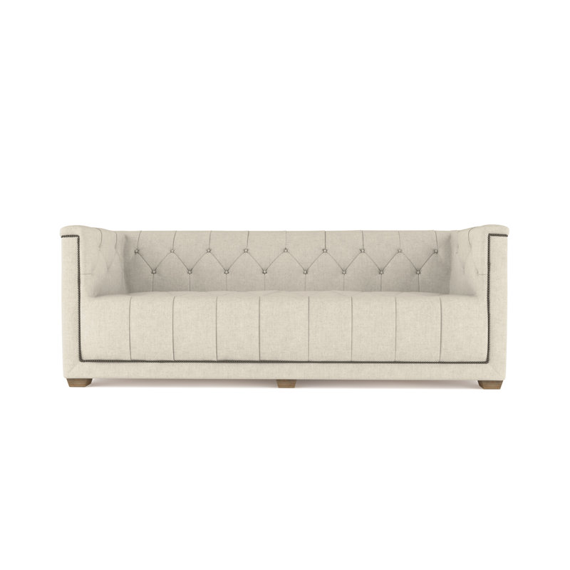 Velvet Sofa, Chocolate Genuine Leather, 84"