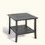 Table d'appoint carrée en métal pour l'extérieur, table de bout pour terrasse toutes saisons à 2 niveaux-1330449191