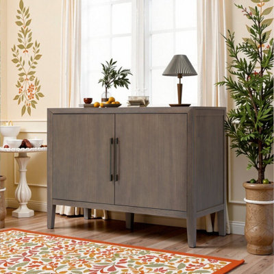 47.25-Inch Sideboard With Pine Veneer, Double Doors, Adjustable Feet, 200lbs Weight Capacity