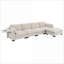 Canapés modulaires | Table moderne en L 130 po à 5 places pour le salon, table de chargement double, table pliante, repose-pieds mobile | Chenille | Beige-537097693