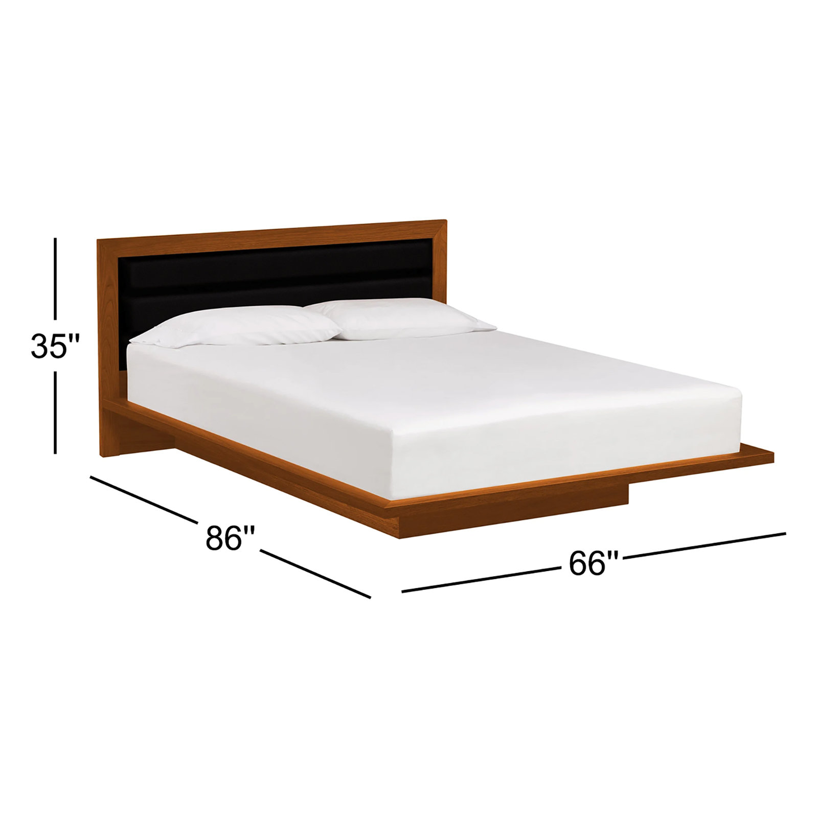 Moduluxe Walnut Bed, Queen, Ebony, Autumn Cherry