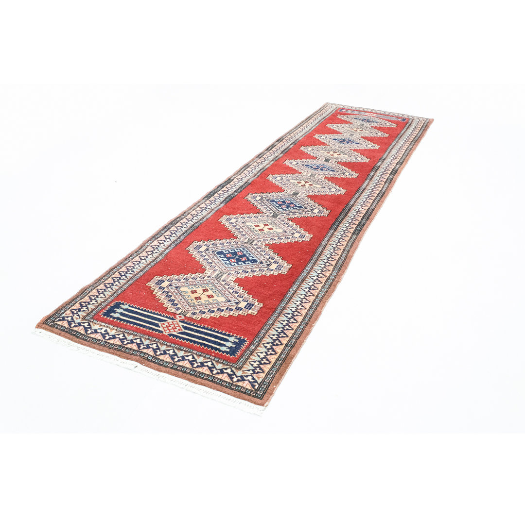 Hand Knotted Wool Red Indoor/Outdoor Rug