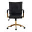 Chaise de travail en cuir Dareece avec accoudoirs rembourrés-72061607