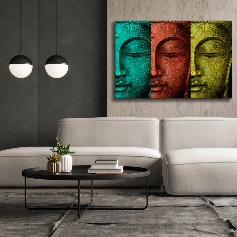 «Buddha Face» par Mark Ashkenazi, art mural sur toile, H 40 po x l 60 po x P 1,5 po