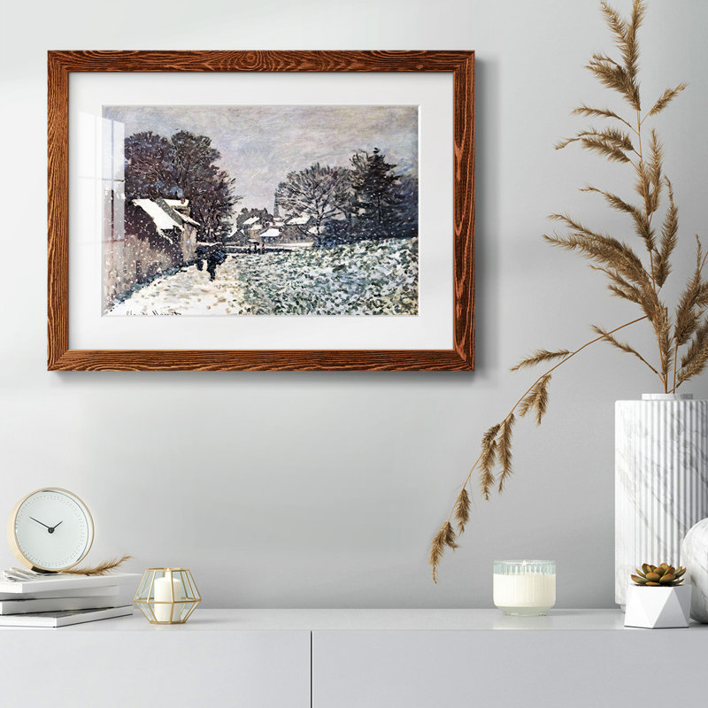 Neige à Argenteuil par Monet, H 22 po x l 32 po x P 1,5 po, Érable