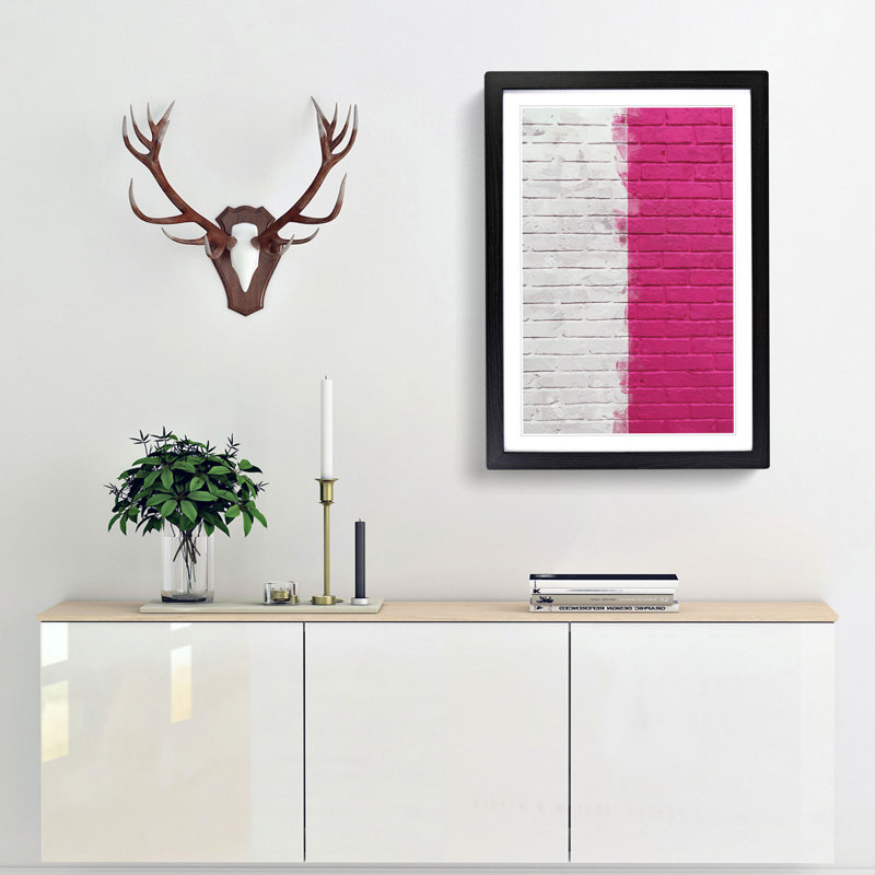 Wall Divided in Abstract - Picture Frame Graphic Art Print, Black, 50cm H x 35cm W x 2cm D
