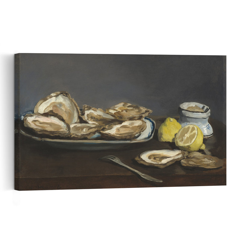 Huîtres, 1862, estampe d'art mural contemporain abstraite impressionniste, H 40 po x l 60 po