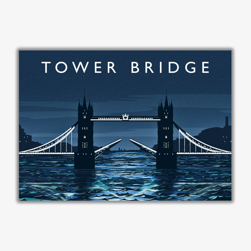 Tower Bridge 1 Piece Wall Art, 40cm H x 50cm W x 3cm D, No Framed
