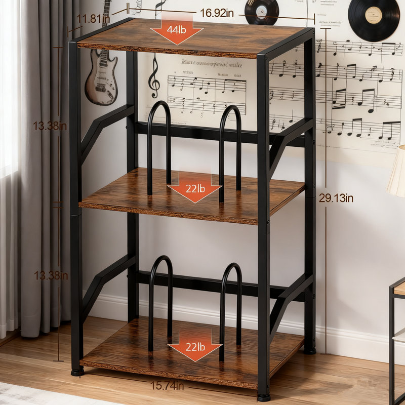 Support pour tourne-disque en vinyle, Brun rustique