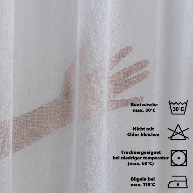 Sheer Single Curtain Panel, 130" W x 145" L, Cream