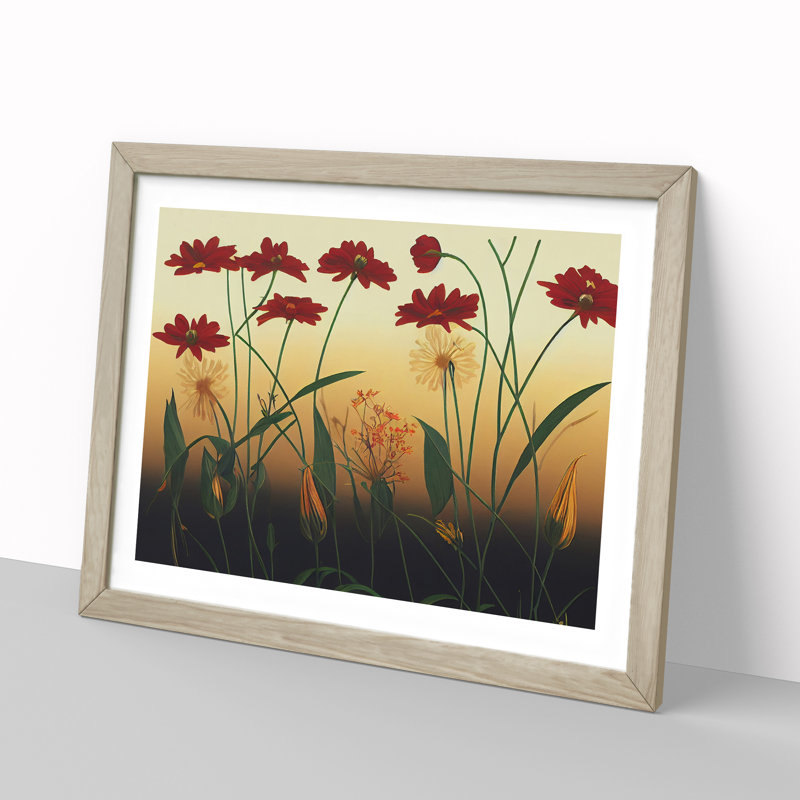 Delightful Wildflowers Floral 1 Piece Single Picture Frame Wall Art, 25cm H x 34cm W x 2cm D, Oak
