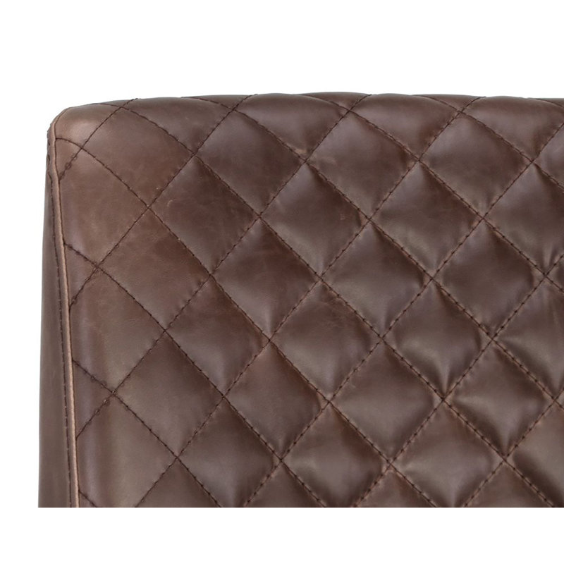 5West Upholstered Dining Chair, Antique Brown Faux Leather