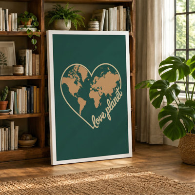 Love Planet Modern - Wrapped Canvas