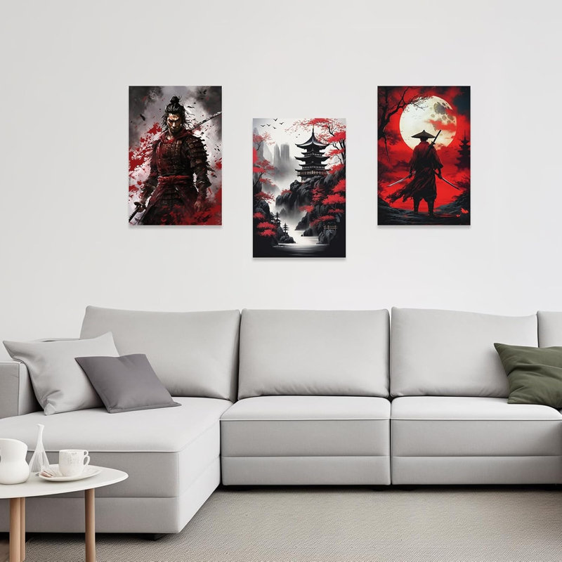 3 Piece No Frame Print on Canvas