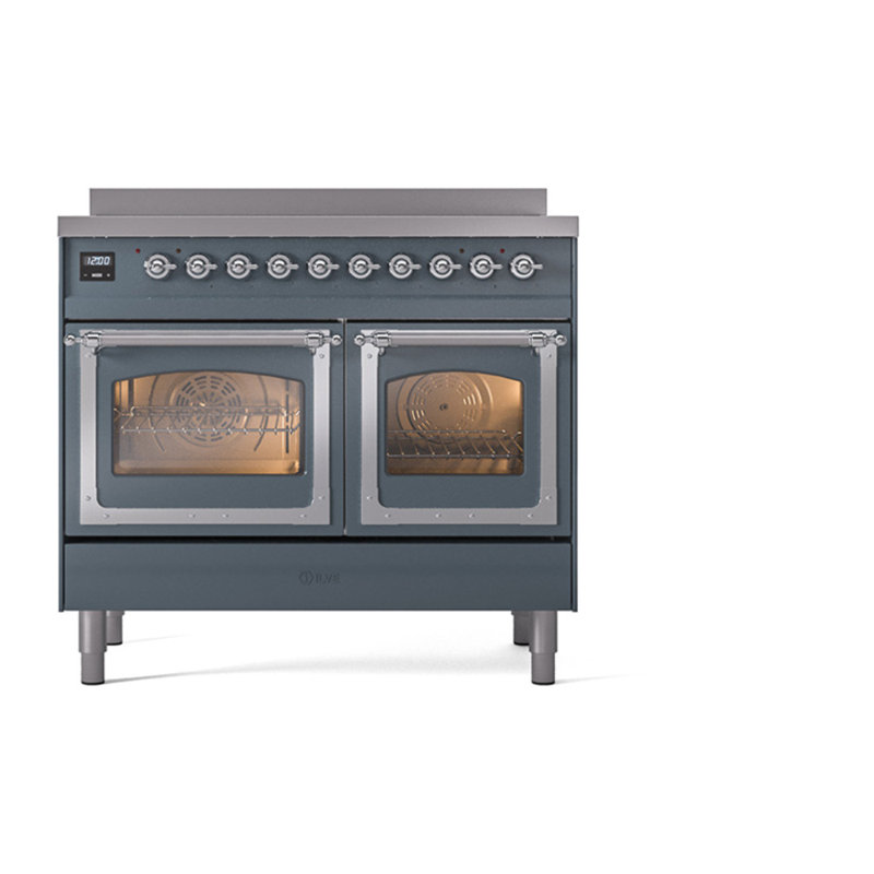 ILVE Nostalgie II Noblesse 40 in Induction Range, Blue Grey/Chrome