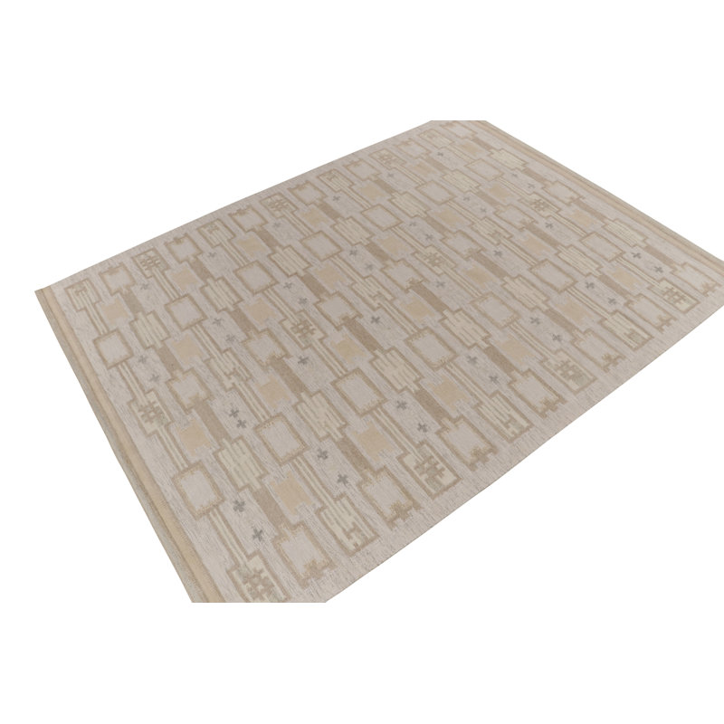 Scandinavian Wool Geometric Area Rug, Rectangle 10' x 14'