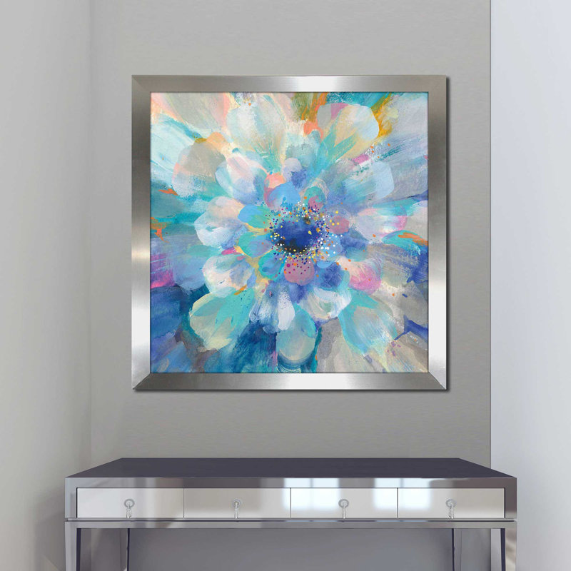 " Intensity II " by Danhui Nai, 25.5" H x 25.5" W x 1" D, Silver Framed