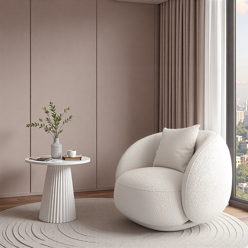 Modern minimalist lambskin single-person sofa
