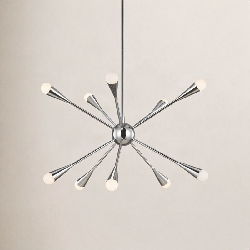 Addley 12-Light Chandelier, Polished Nickel, 10 Lights