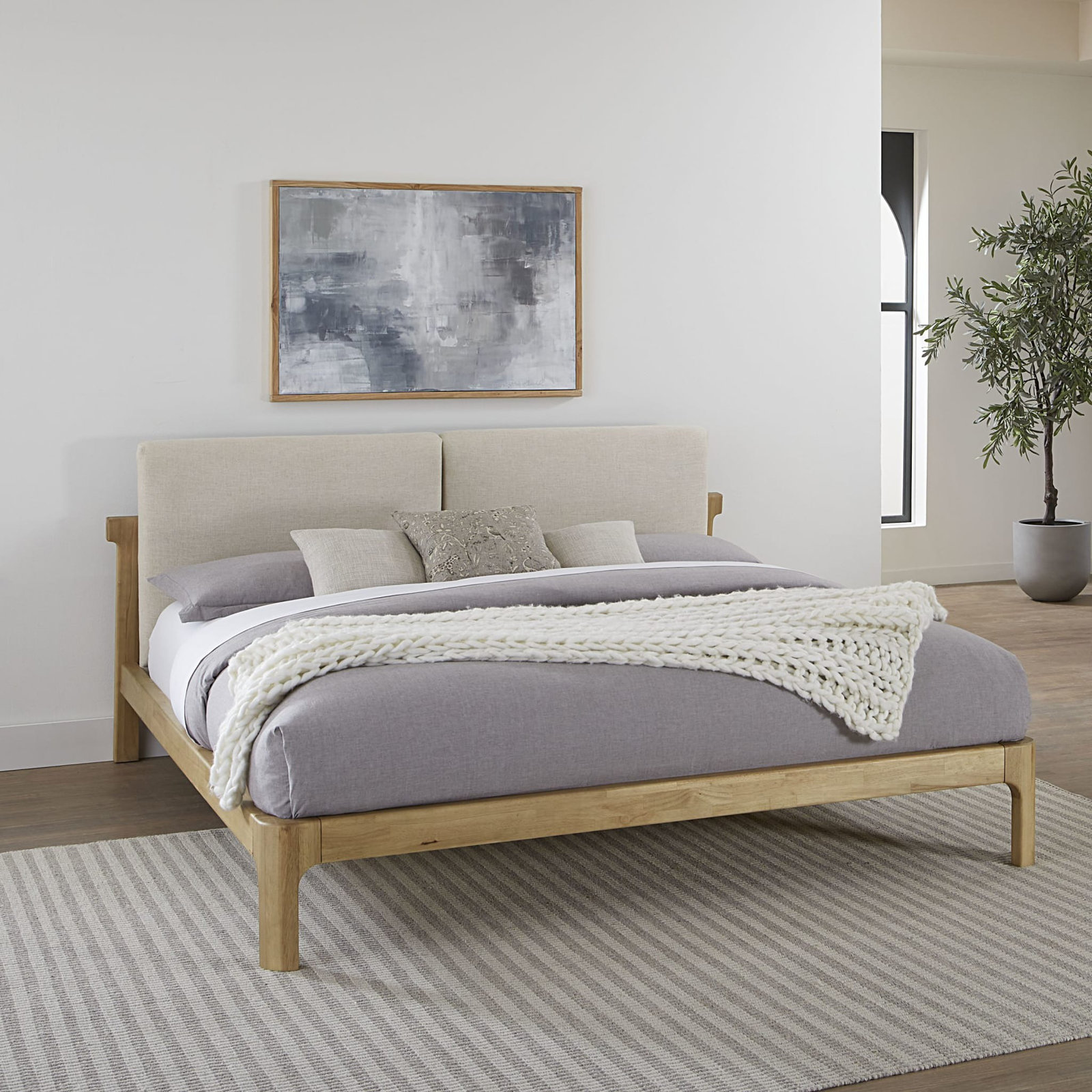 Furano Upholstered Two Cushion Platform Bed, California King