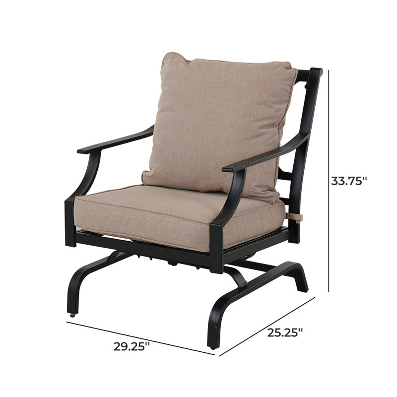 Chaise berçante de patio avec coussins, Sable
