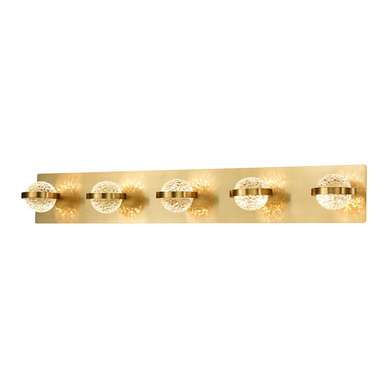5 - Light Dimmable LED Vanity Light, Gold