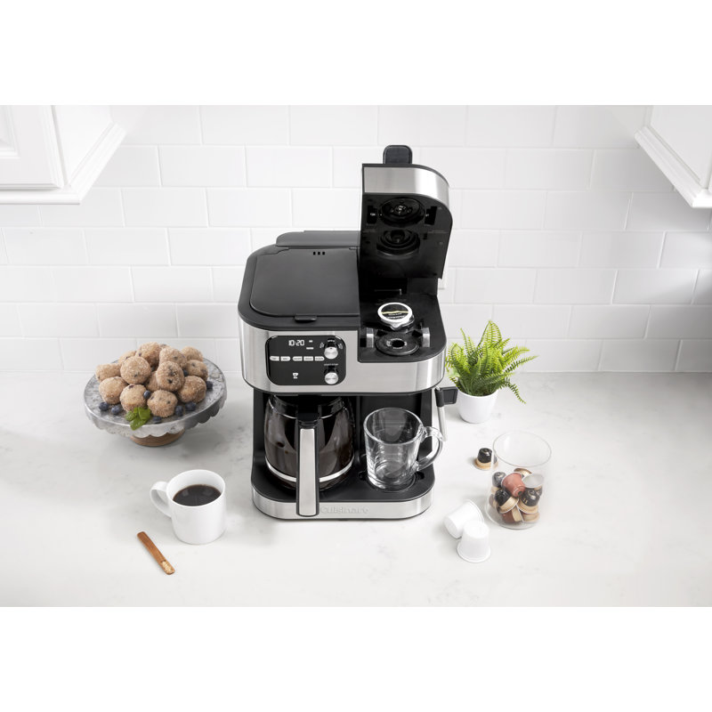 COFFEE CENTER BARISTA BAR 4-IN-1 COFFEEMAKER, Glass, 12 cups, Silver Glass
