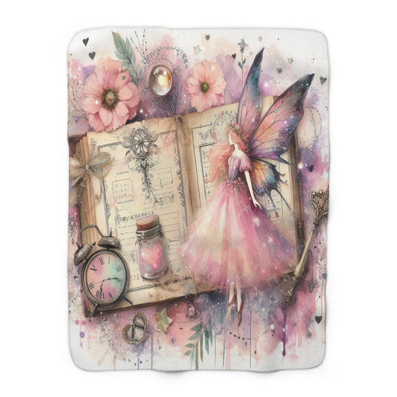 Enchanted Haven Handbook - 1 Pièce Sherpa Premium - Luxueux Art Print Design, Lit simple