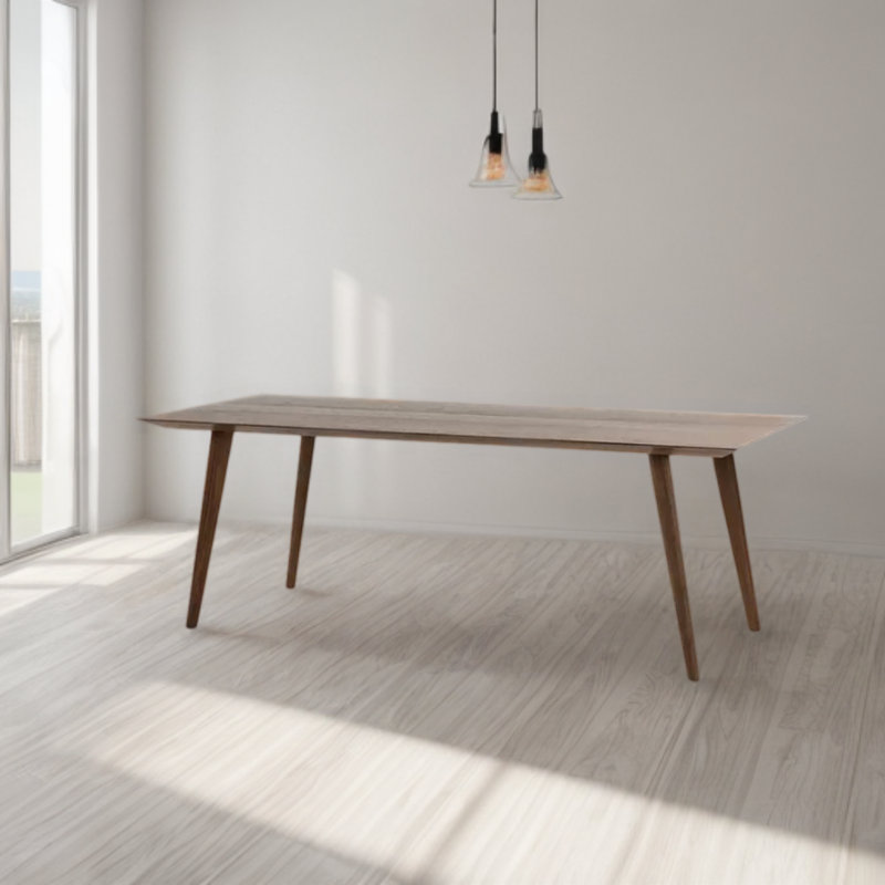 Medwin Ash Solid Wood Dining Table, 27.55" W x 55.11" L