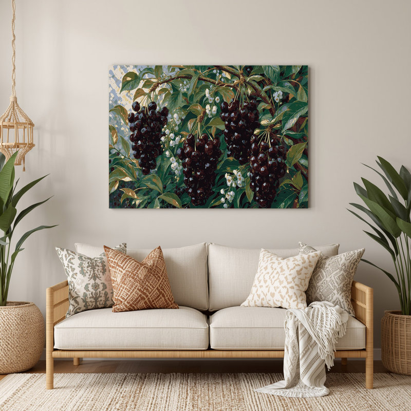 Art mural en métal noir Fruit Chokecherry, H 16 po x l 20 po