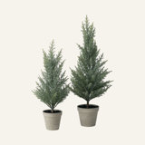 24.5" and 20" Green Christmas Tree Set