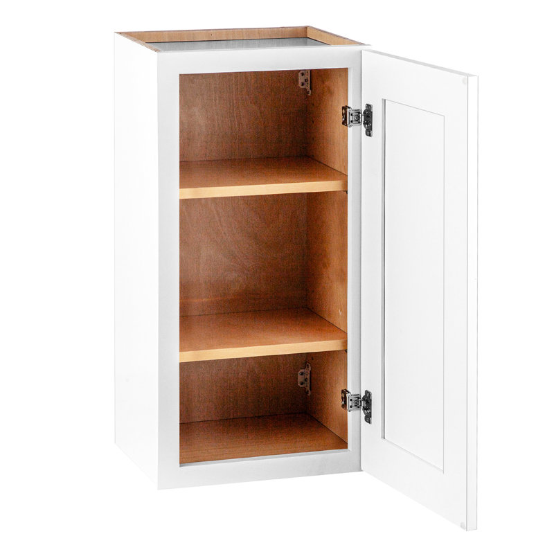 Armoire murale à une porte en bois massif blanc pour la cuisine, la salle de bain - 2 tablettes réglables, l 12 po x P 12 po, H 1, multifonctionnelle et robuste pour le rangement du linge 1 porte, polyvalente et abordable