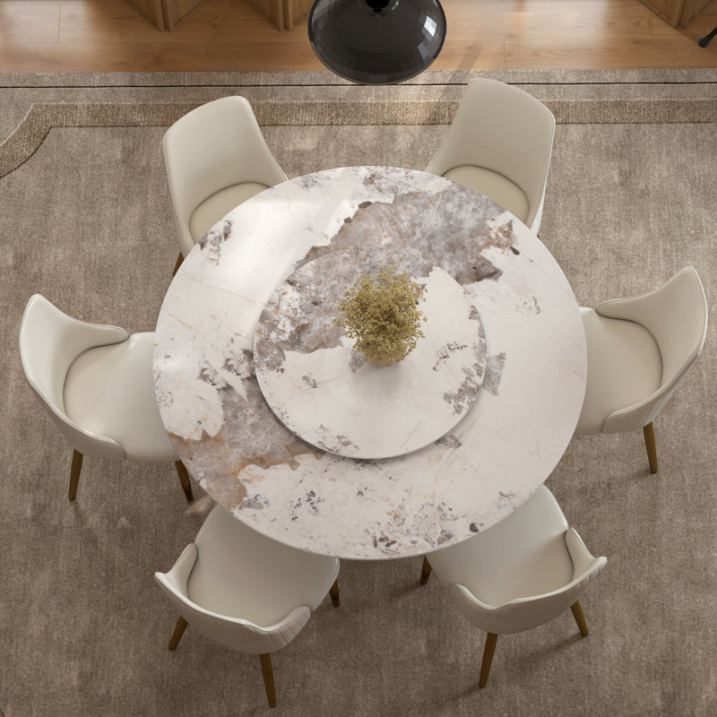 Zyriana 6 - Person Pedestal Dining Set, Pandora