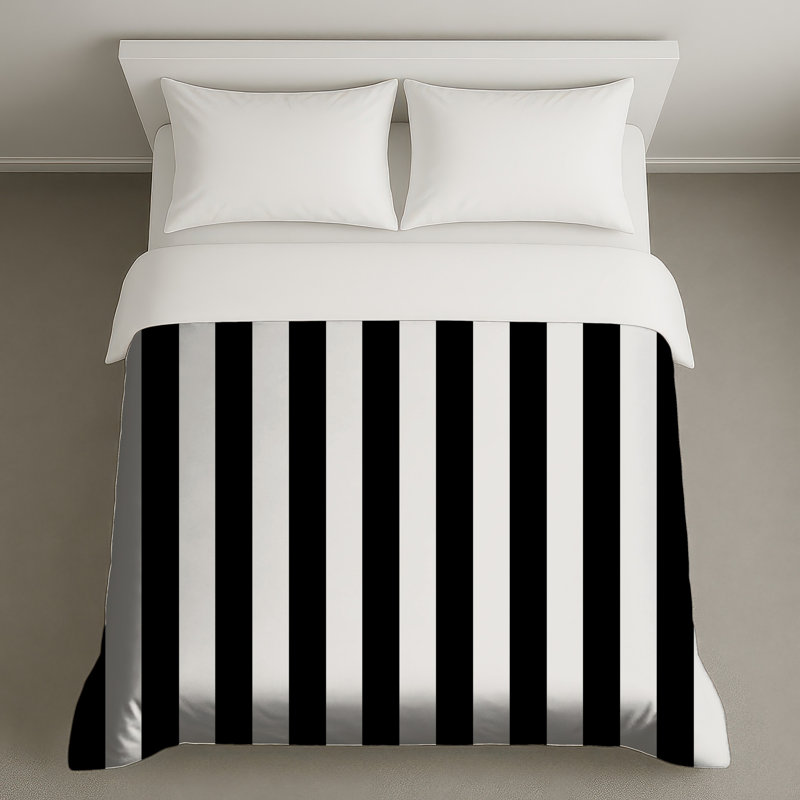 Black White Stripes Duvet Covers, Lit simple
