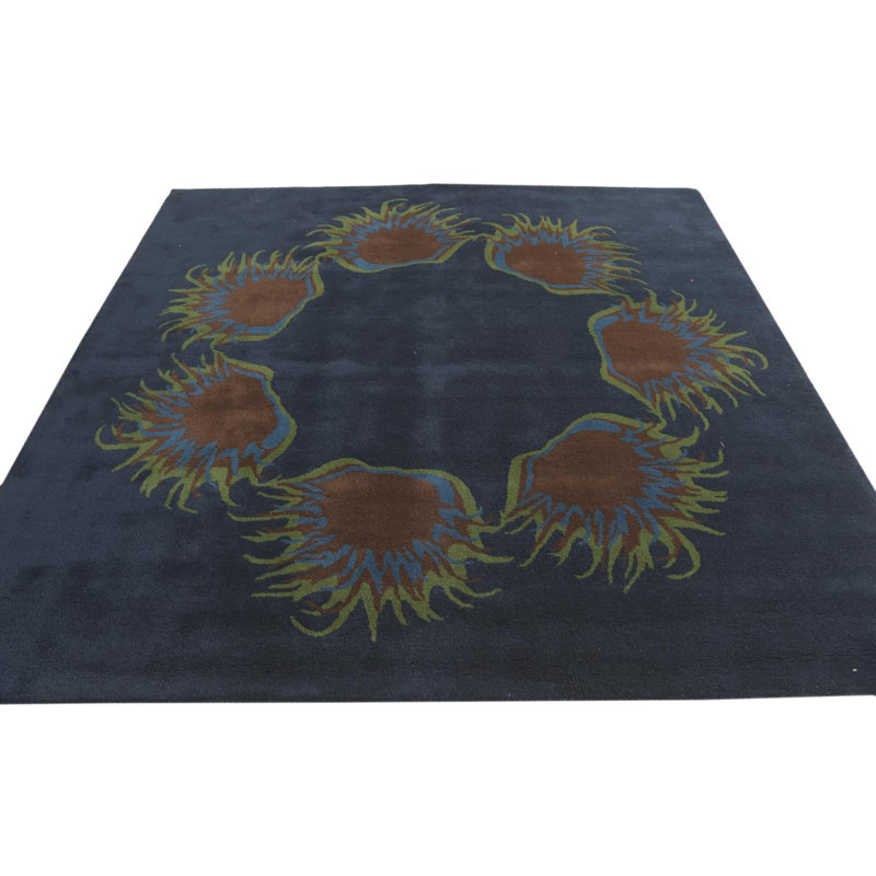 Tapis carré bleu marine Orlando