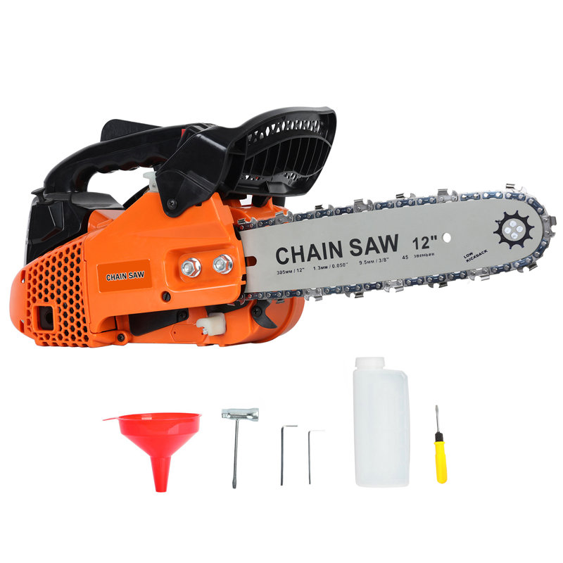 Tronçonneuse à gaz 25,4 cm3, scie à chaîne portative à 2 temps, scie à bûche portative haute puissance, petite scie à gaz pour le jardin