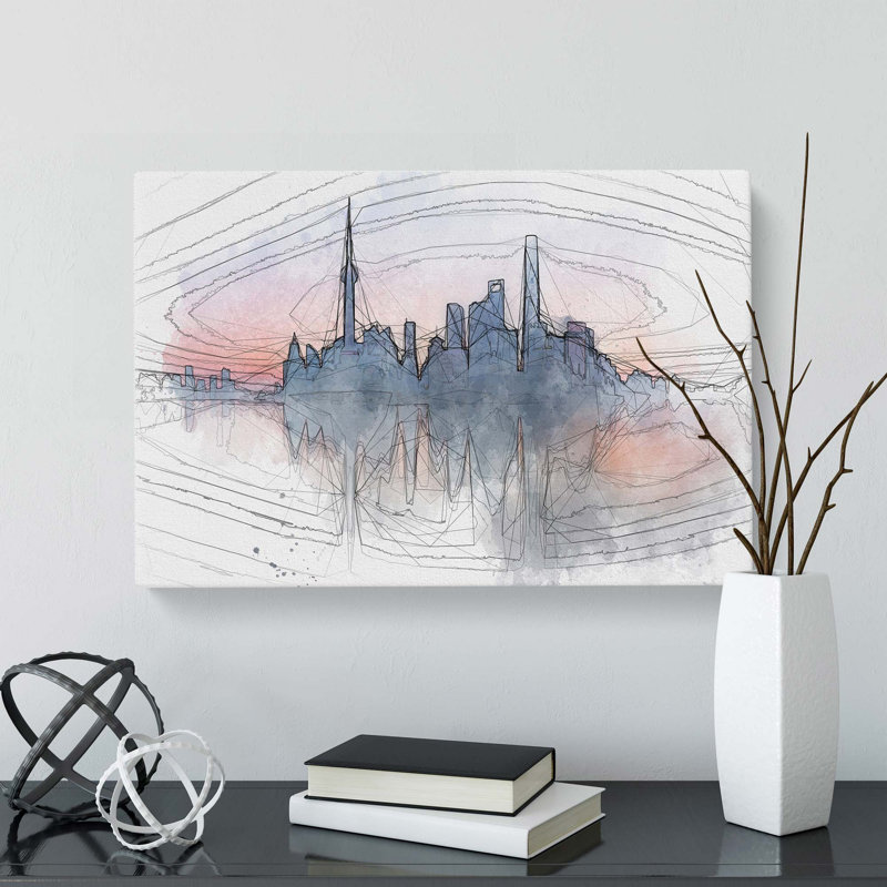 View of Shanghai in China in Abstract - Wrapped Canvas, 60cm H x 91cm W x 3cm D