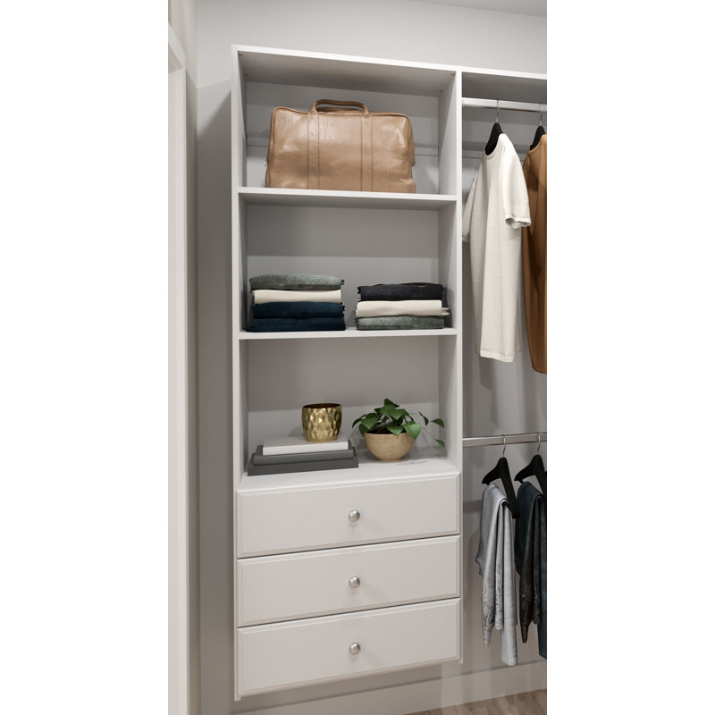 Liz 36 po - 60 po Système de placard en bois W Truffle, Blanc