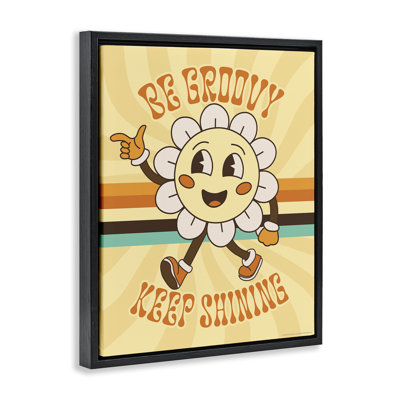 «Be Groovy Keep Shining», art mural encadré flottant par Reinders