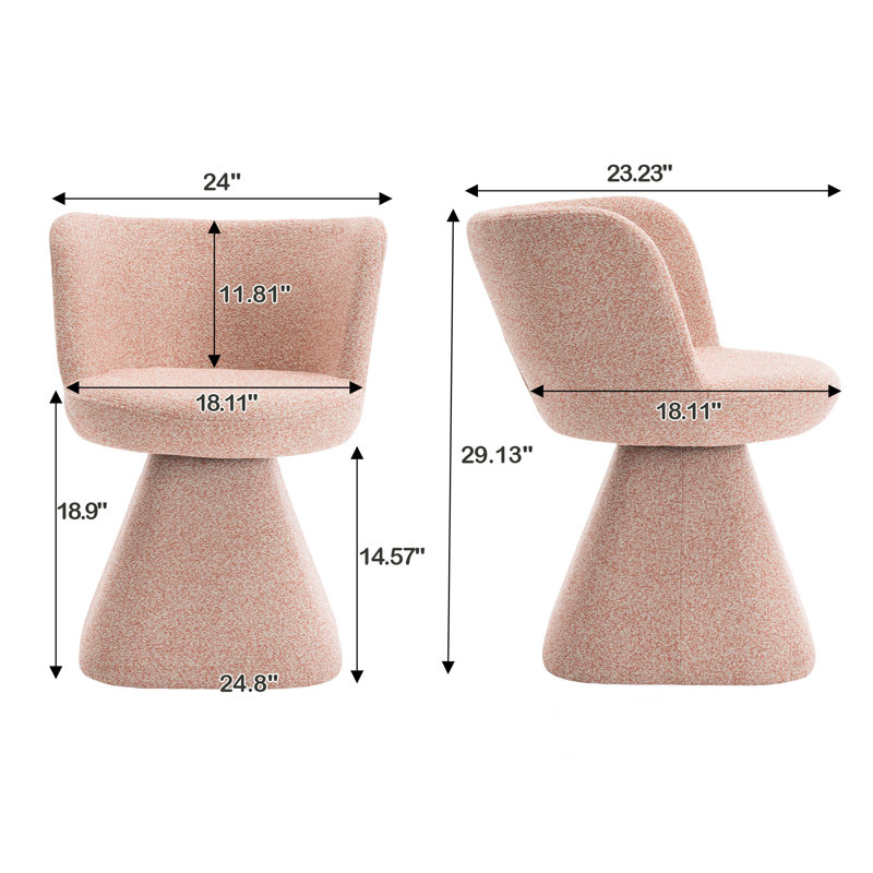 Fauteuil d'appoint rembourré pivotant à 360 °, Rose