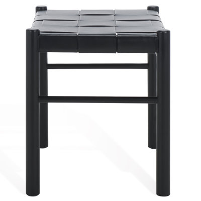 Mayer Woven Leather Ottoman by Latitude Run